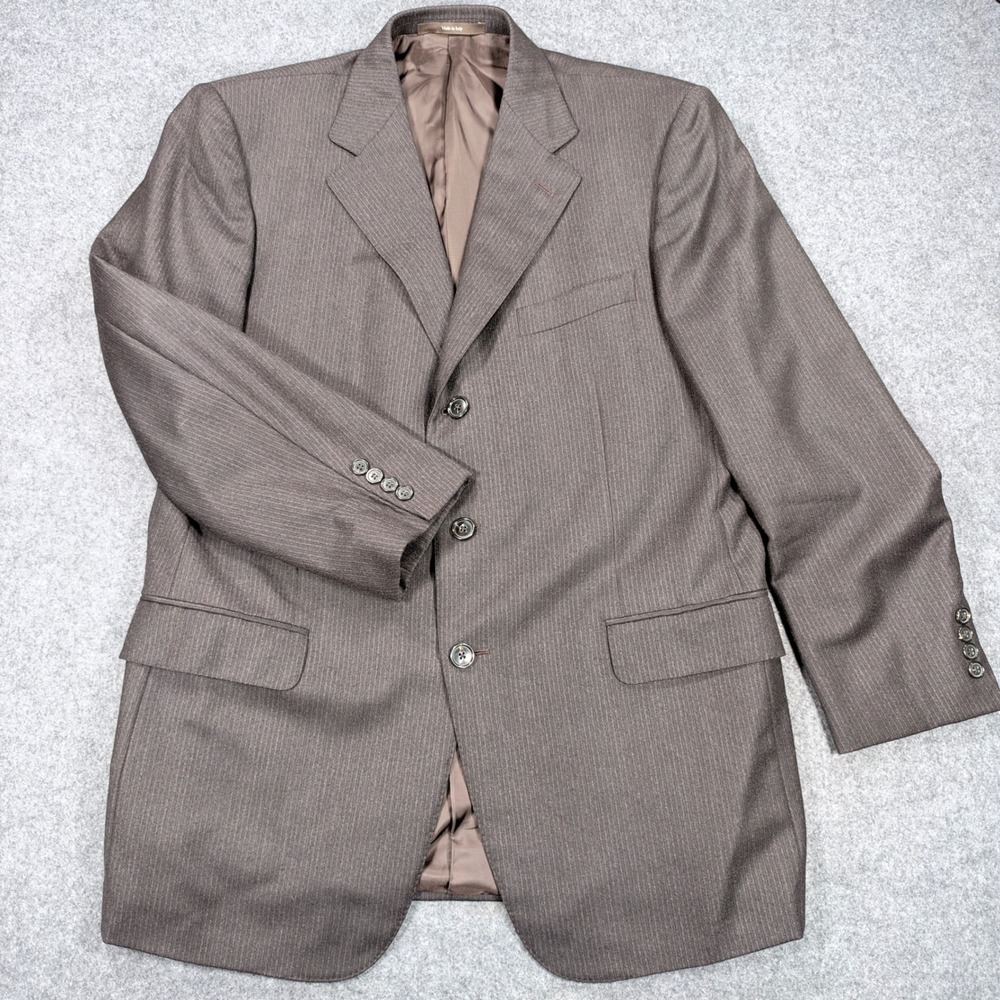Ermenegildo Zegna Heritage Brown Pinstripe 3 Button Blazer Sport Coat Italy 44R